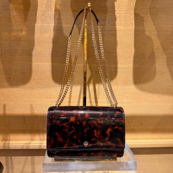 Best Price‼️Tory Burch Emerson Adjustable Shoulder Bag 165964 Tortoise $598 - Picture 1 of 16